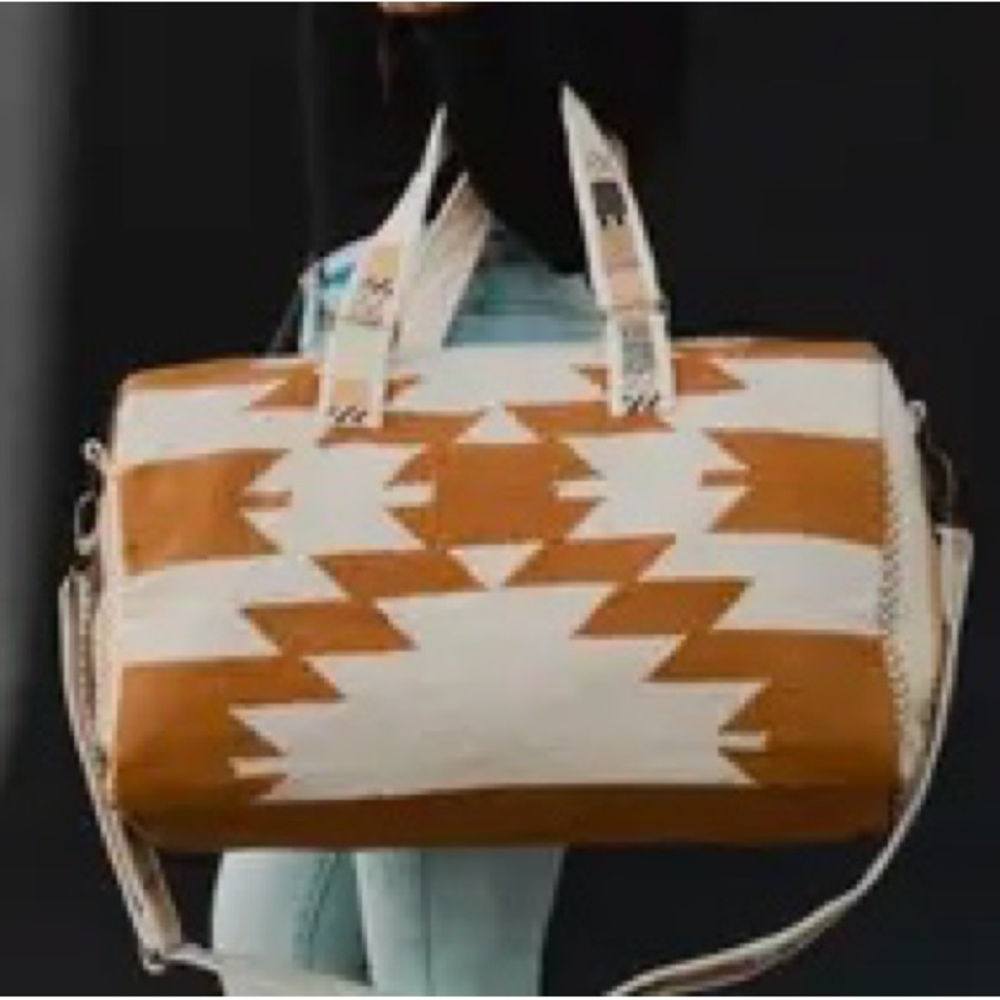 Light Brown & Cream Aztec Duffle